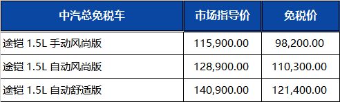 上汽大众最新留学生免税车价格发布