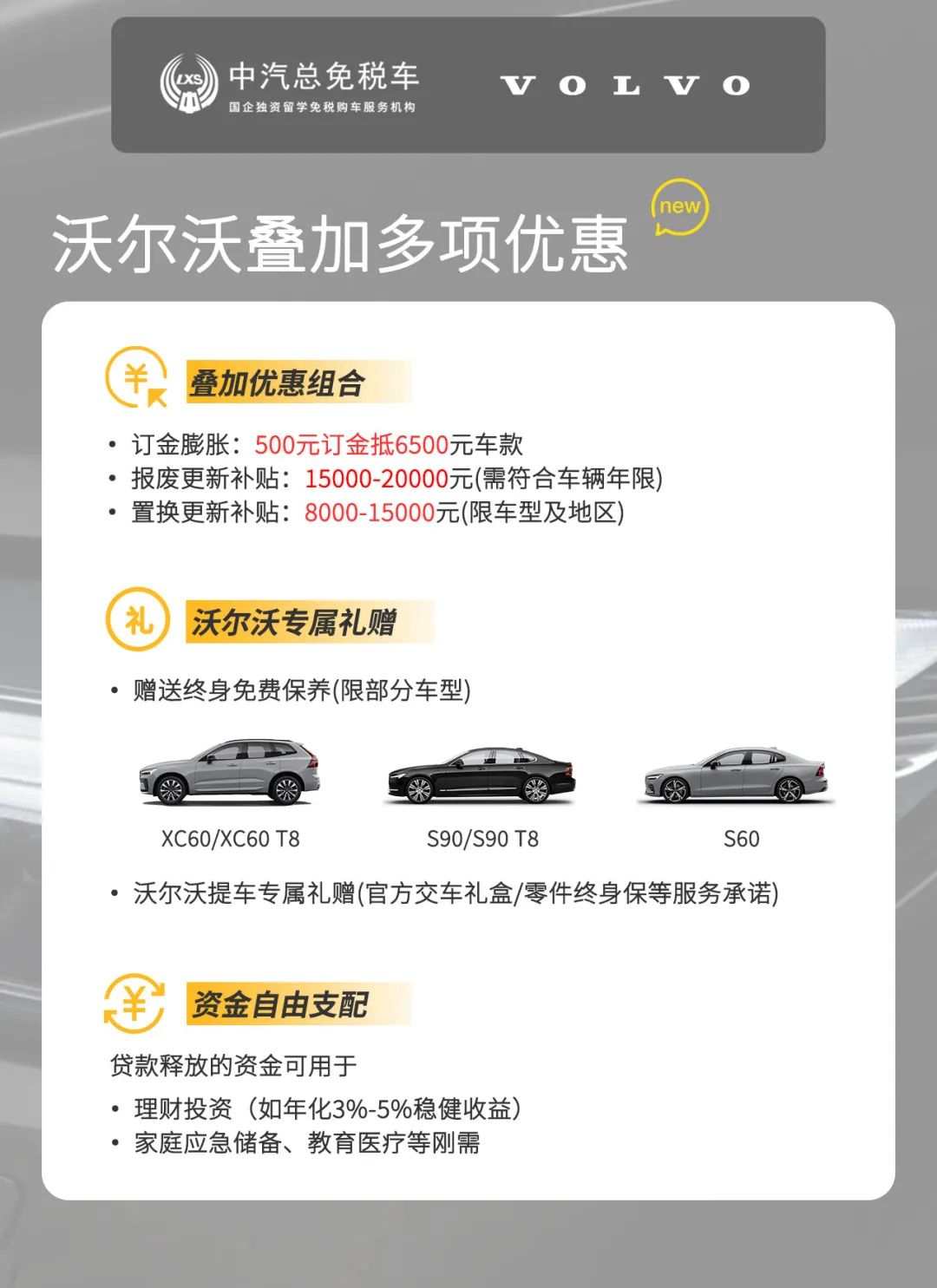 膨胀金+贷款补贴+国补丨沃尔沃留学生免税车