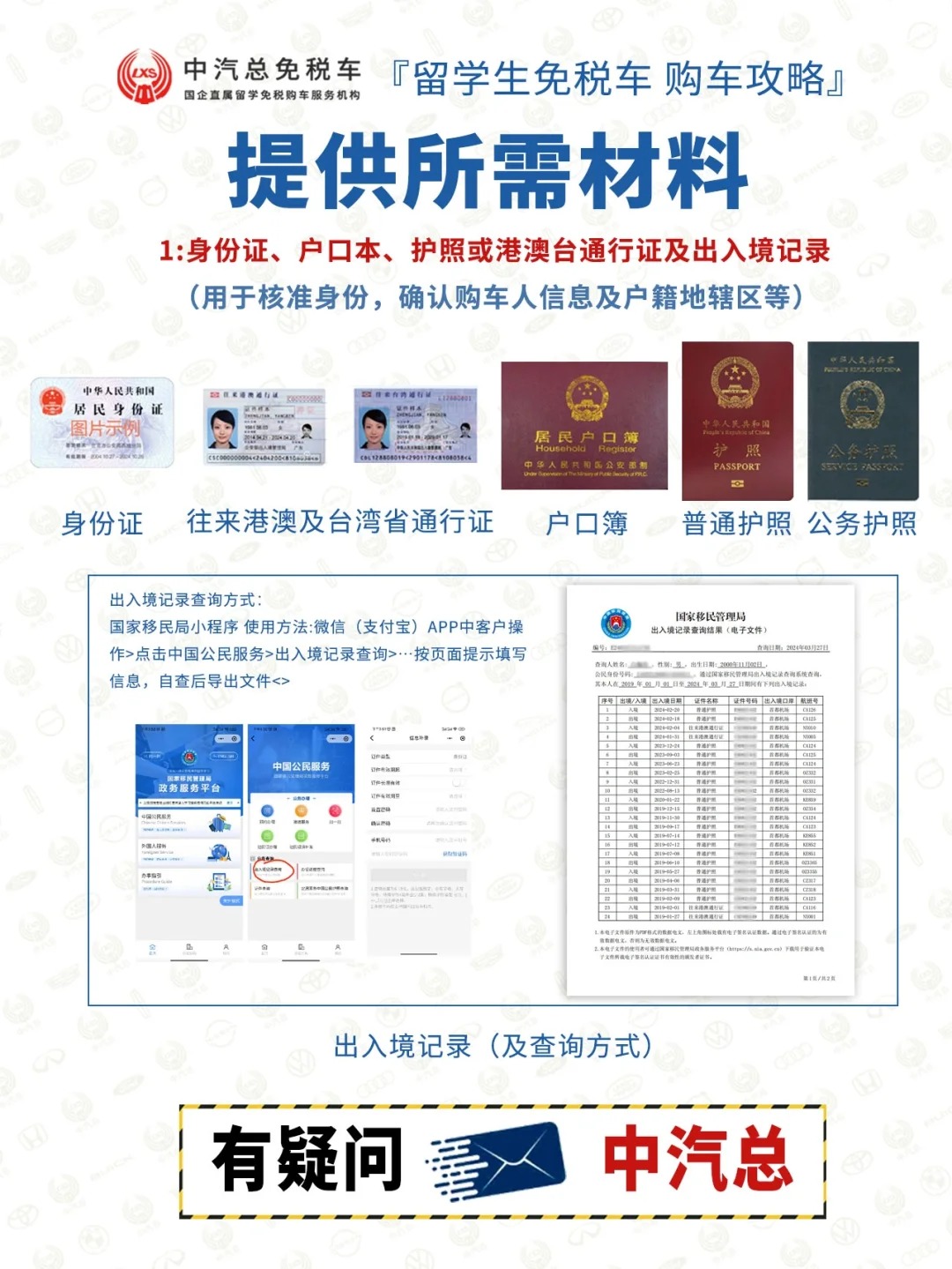 【购车攻略】申请留学生免税车所需材料