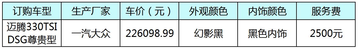 一汽大众全新一代迈腾330TSI DSG免税车型